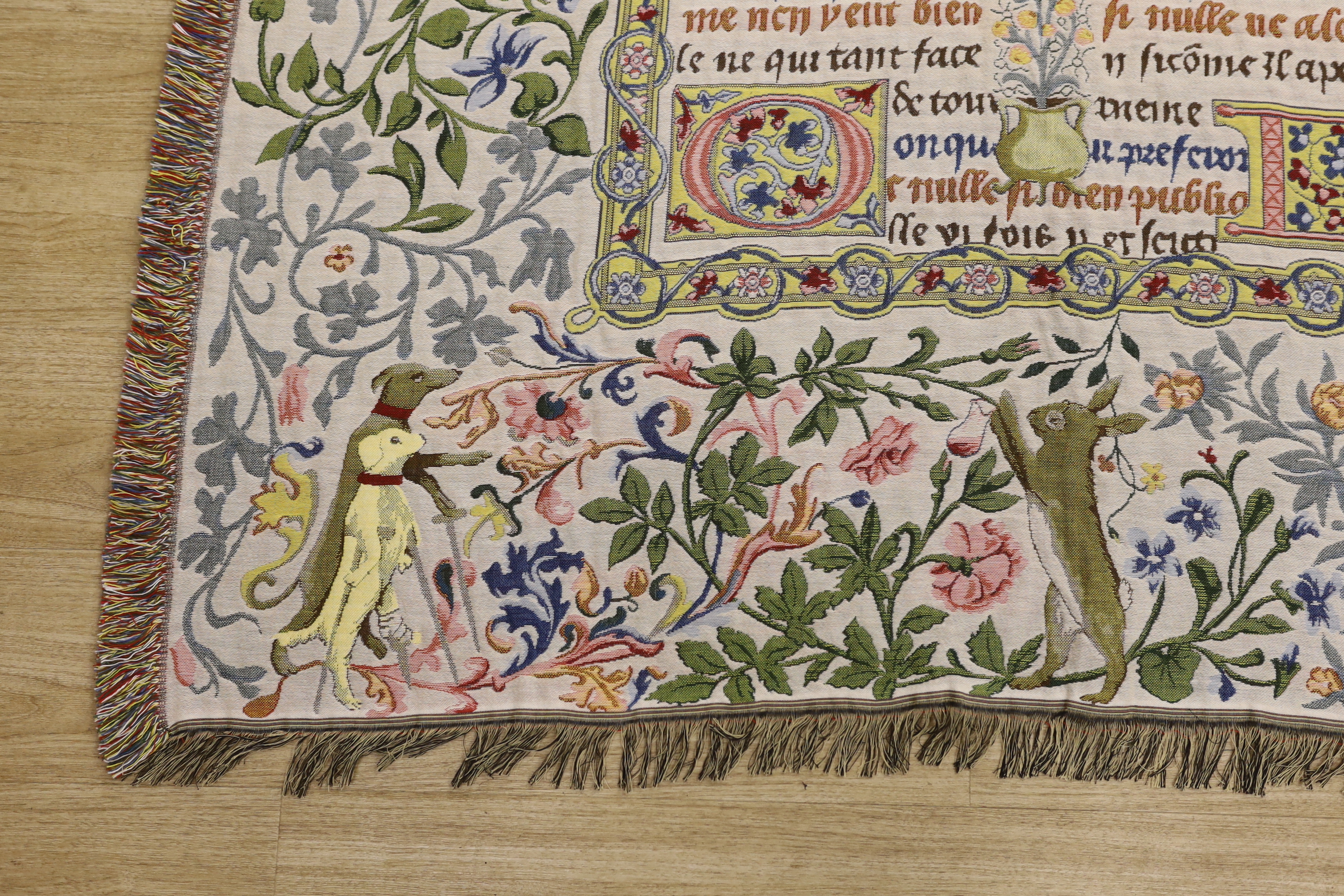 A Belgian ‘’Medieval fable’’ woven blanket 137x132cm